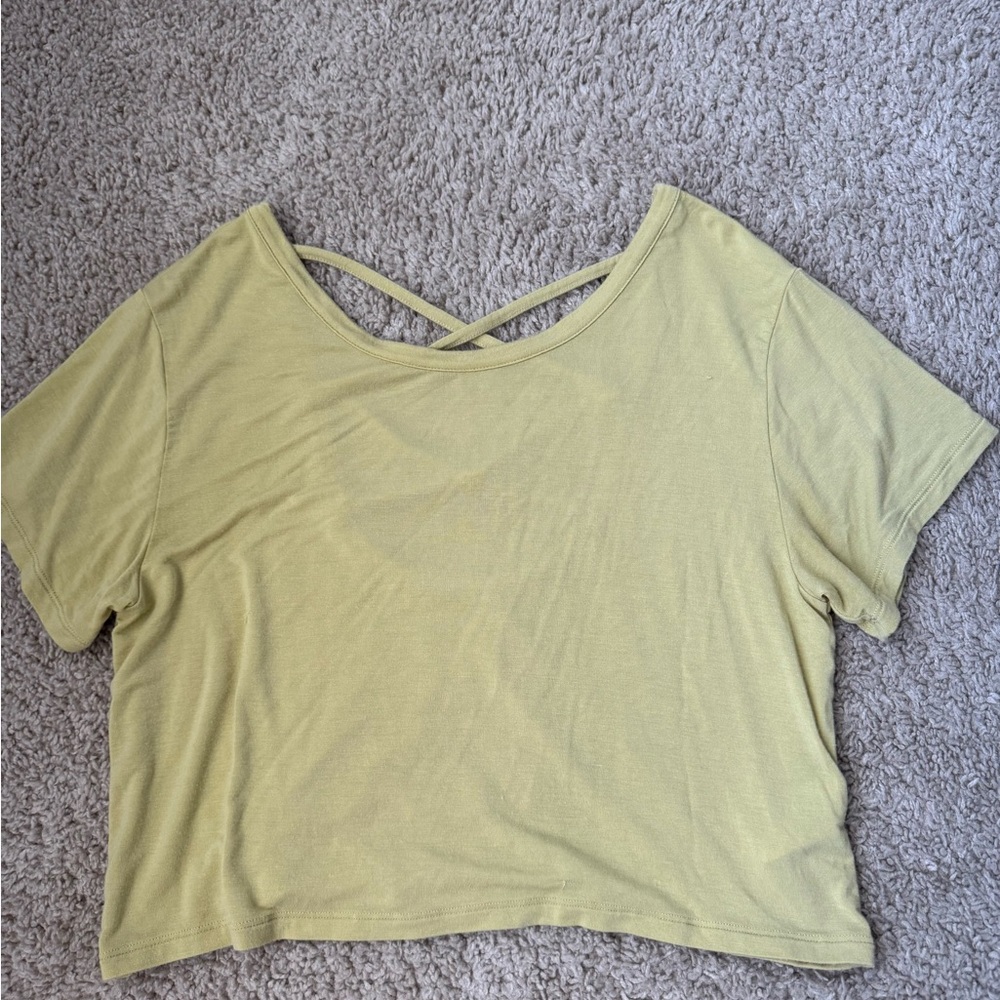 American Eagle Outfitters Light Yellow Crop Top